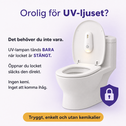 Toalettlampa 2-i-1: nattljus & UV-C-hygien